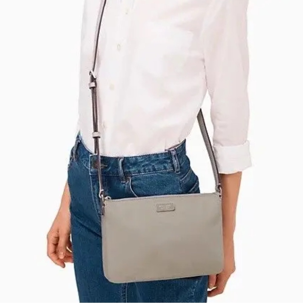KATE SPADE Madelyne Wilson Road Triple Gusset Nylon & Leather Crossbody Purse